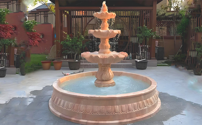 大理石層層噴泉——水韻天成，演繹自然與藝術(shù)的交響曲