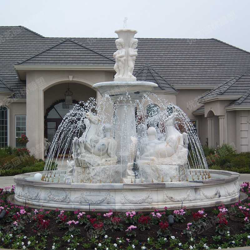 石雕噴泉，大理石噴泉，人物石雕噴泉