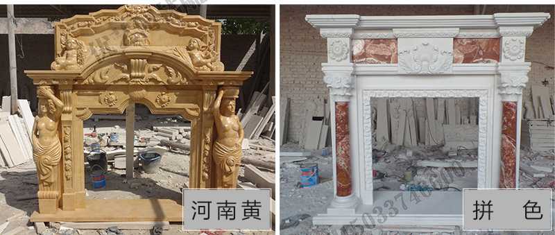 石雕壁爐架款式，定制石雕壁爐架，石雕壁爐架廠家