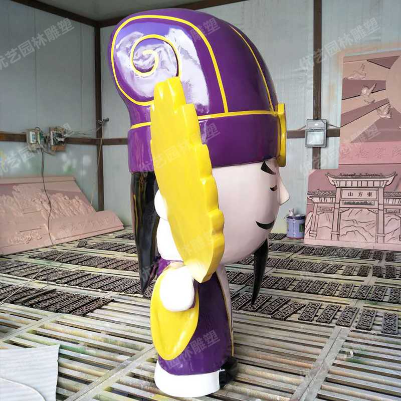 玻璃鋼諸葛亮，卡通諸葛亮雕塑