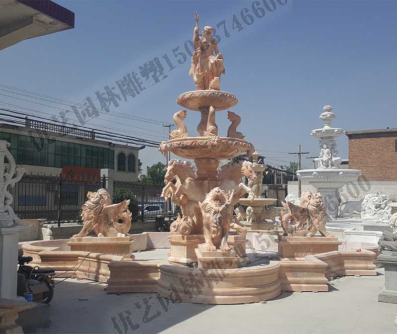 大理石景觀噴泉，歐式大型噴泉，石雕噴泉廠家