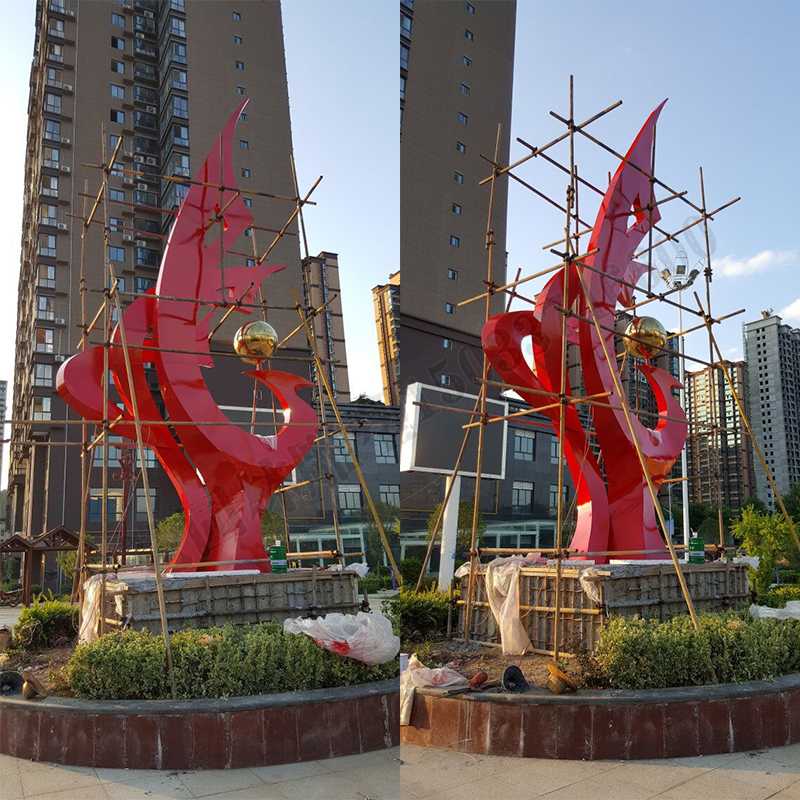 大型不銹鋼景觀雕塑，室外大型景觀雕塑，廣場不銹鋼標志