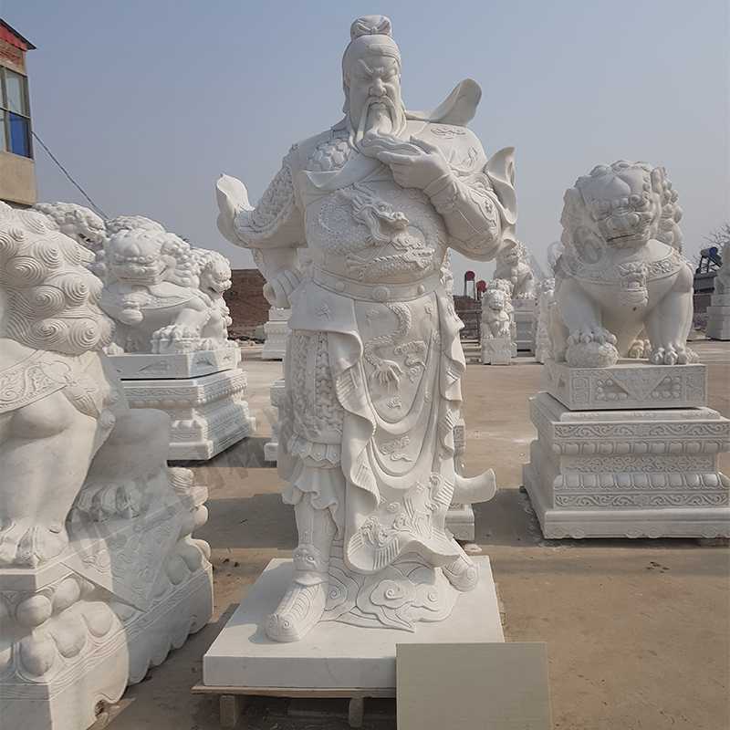 漢白玉關公像，石雕關公像，大理石關公雕像，關羽雕像，河北石雕關公廠家.jpg