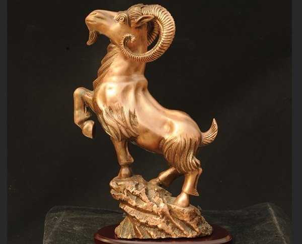 銅山羊雕塑，家居景觀雕塑