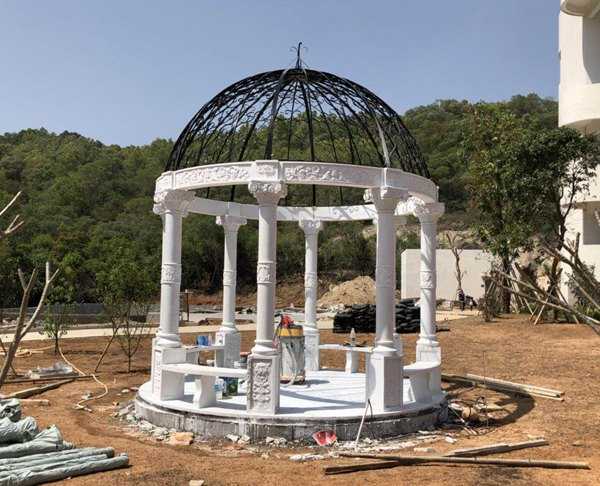 景觀雕塑定制，石雕涼亭廠家